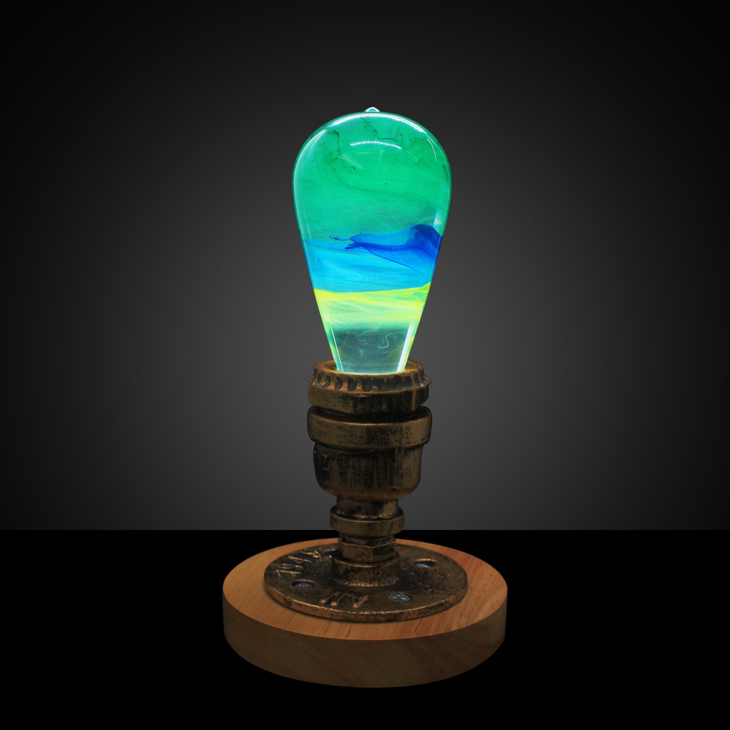Aurelia™ Resin Lamp – Handcrafted LED Art Light with Metal Base (Limited Stock)